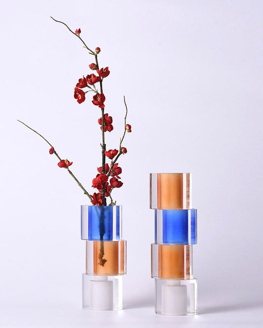Acrylic Multi-Tone Pillar Flower Vases
