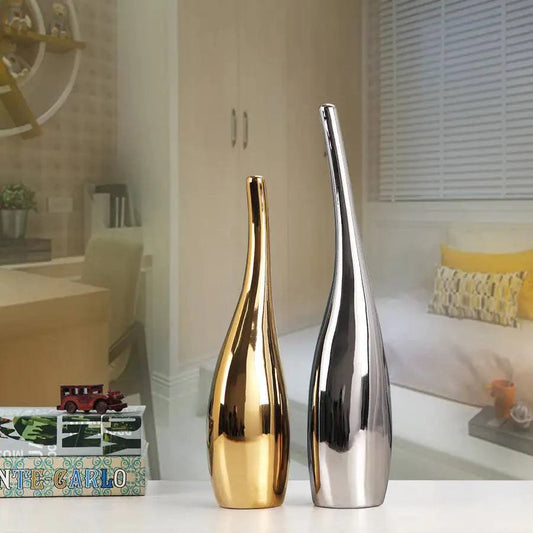Nordic Gold Plating Ceramic Vases - Luxury Home Decor - The Gift Shop