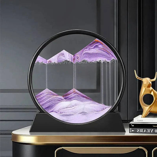 Mesmerizing Round 3D Moving Sand Art Decor – Elegant & Relaxing Home Decor - The Gift Shop