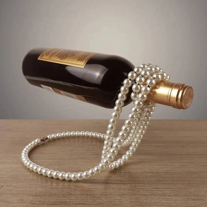 Elegant Pearl Necklace Wine Rack - Stylish Wine Storage Solution - The Gift Shop