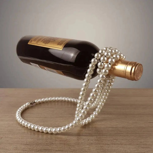 Elegant Pearl Necklace Wine Rack - Stylish Wine Storage Solution - The Gift Shop