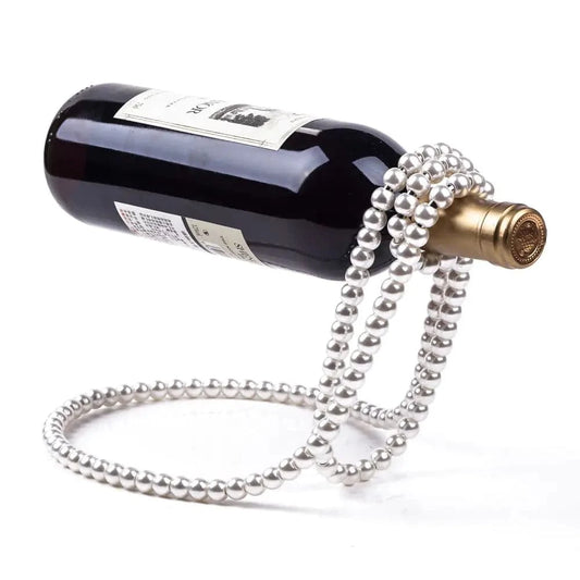 Elegant Pearl Necklace Wine Rack - Stylish Wine Storage Solution - The Gift Shop