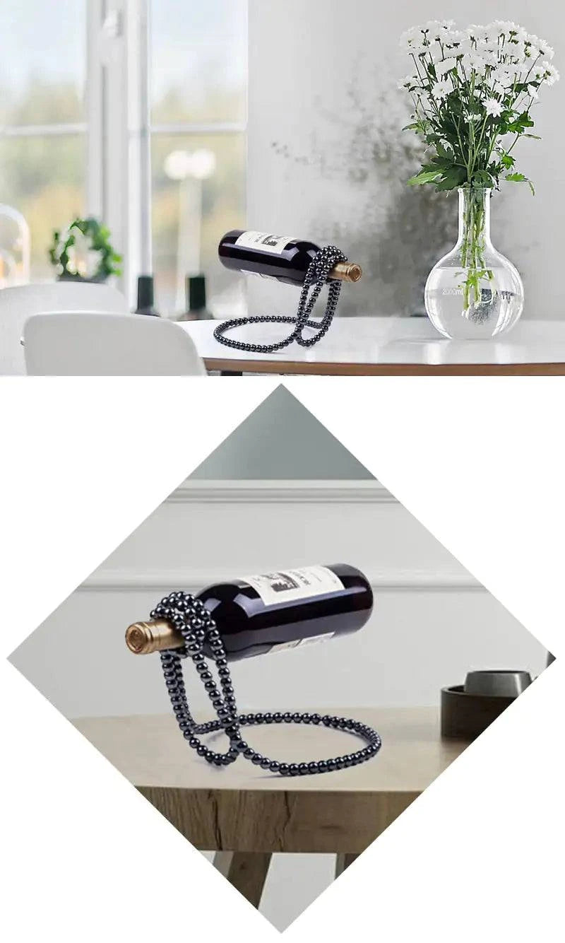 Elegant Pearl Necklace Wine Rack - Stylish Wine Storage Solution - The Gift Shop