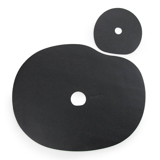 Natural leather placemat and coaster | black - The Gift Shop