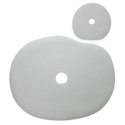 Natural leather placemat and coaster | grey blue – Thoughtful Gift from The Gift Shop UAE