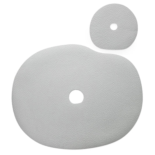 Natural leather placemat and coaster | grey blue - The Gift Shop