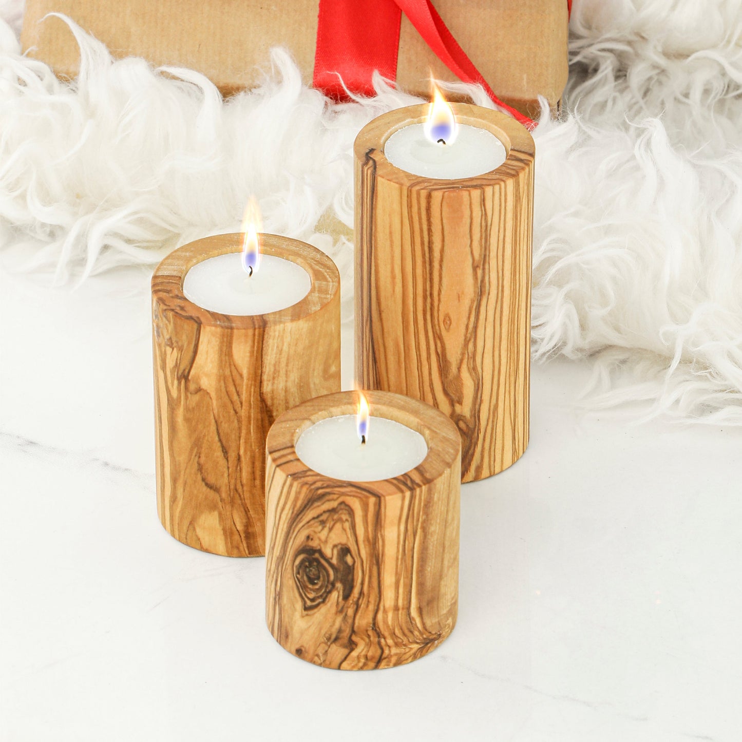 Olive Wood Candle Holders - The Gift Shop