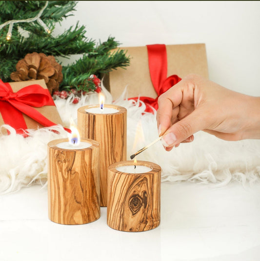 Olive Wood Candle Holders – Thoughtful Gift from The Gift Shop UAE
