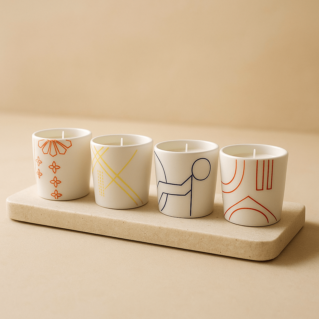 Parisian Porcelain Candle Set
