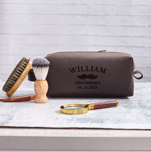 Personalized Leather Dopp Kit for Groomsmen – Thoughtful Gift from The Gift Shop UAE