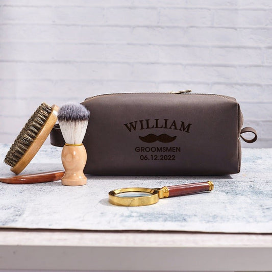 Personalized Leather Dopp Kit for Groomsmen – Thoughtful Gift from The Gift Shop UAE
