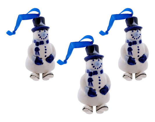 Christmas Ornaments - Blue Snowman (Set of 3) - The Gift Shop