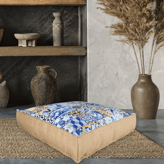 Portuguese Azulejo Pouf – Thoughtful Gift from The Gift Shop UAE