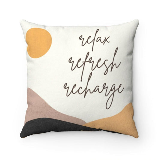 ’Relax Refresh Recharge’ Double-Sided Cushion - Home Decor