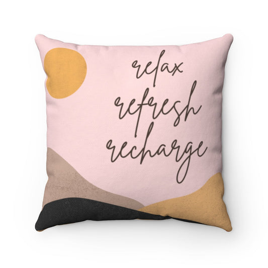 ’Relax Refresh Recharge’ Double-Sided Cushion - Home Decor