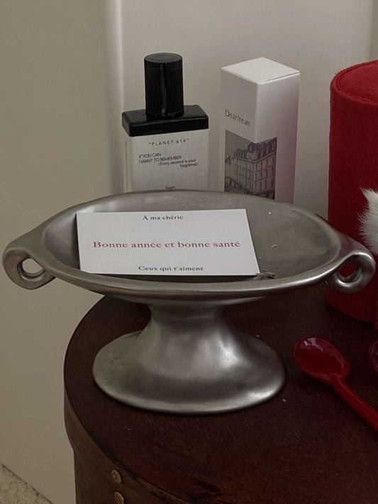 Retro Silver Footed Decorative Tray