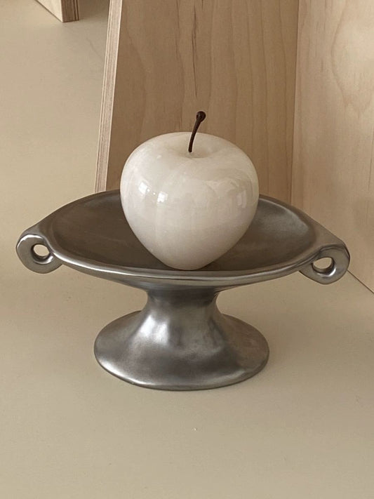 Retro Silver Footed Decorative Tray