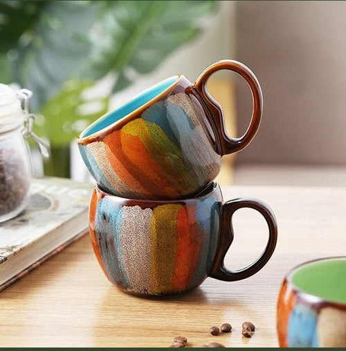 Rustic Ceramic Mug – Available in 4 Colors – Thoughtful Gift from The Gift Shop UAE