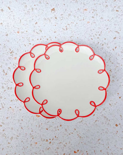 Cloud-Inspired Ceramic Dinner Plates - set of 2