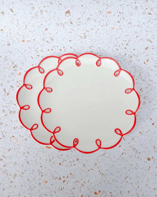 Cloud-Inspired Ceramic Dinner Plates - set of 2