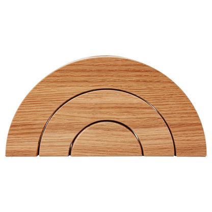 Set of 3 Rounded Wooden Tealight Holders - The Gift Shop