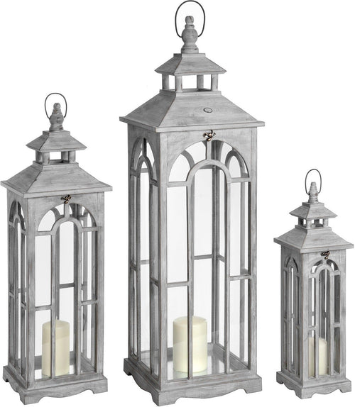 Set of Three Handmade Wooden Lanterns – Thoughtful Gift from The Gift Shop UAE