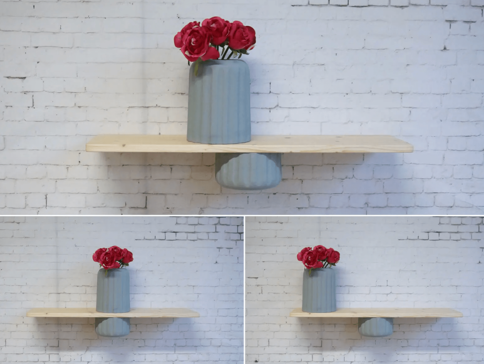 Shelf Vase – Sculpted Jesmonite Form – Displayed on Shelf