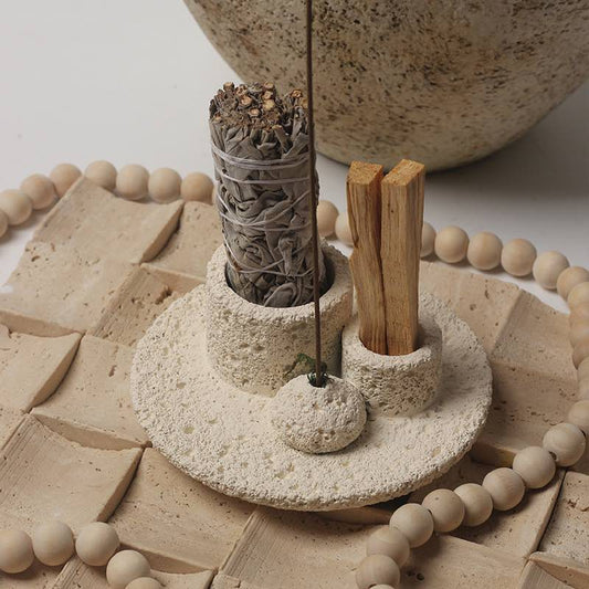 All-in-1 Candle Holder, Sage, Incense & Palo Santo Burner - The Gift Shop
