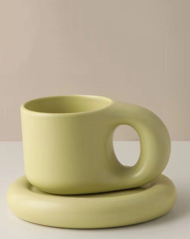 Handcrafted Bauhaus Ceramic Chubby Mugs - The Gift Shop