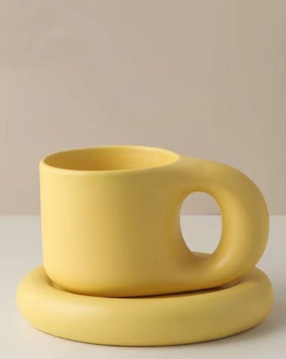 Handcrafted Bauhaus Ceramic Chubby Mugs - The Gift Shop