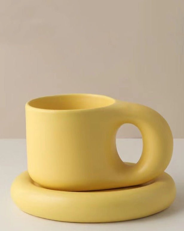 Handcrafted Bauhaus Ceramic Chubby Mugs - The Gift Shop