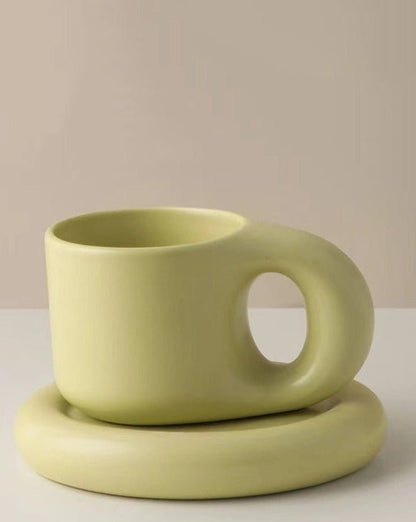 Handcrafted Bauhaus Ceramic Chubby Mugs - The Gift Shop