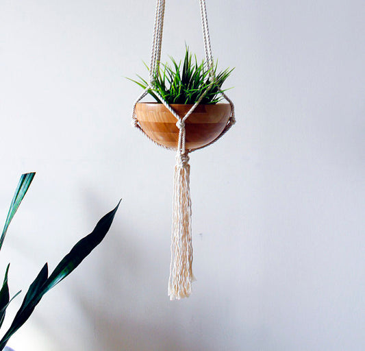 Handmade Macrame Plant Hanger - Modern Vintage Design - The Gift Shop