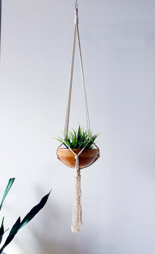 Handmade Macrame Plant Hanger - Modern Vintage Design - The Gift Shop