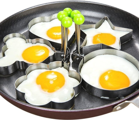 Stainless Steel Egg & Pancake Molds – Set of 5 Fun Shapes – Thoughtful Gift from The Gift Shop UAE