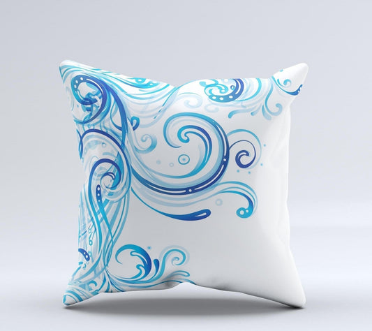 Swirly Vector Water - Splash Pattern ink - Fuzed Decorative Throw Pillow – Thoughtful Gift from The Gift Shop UAE