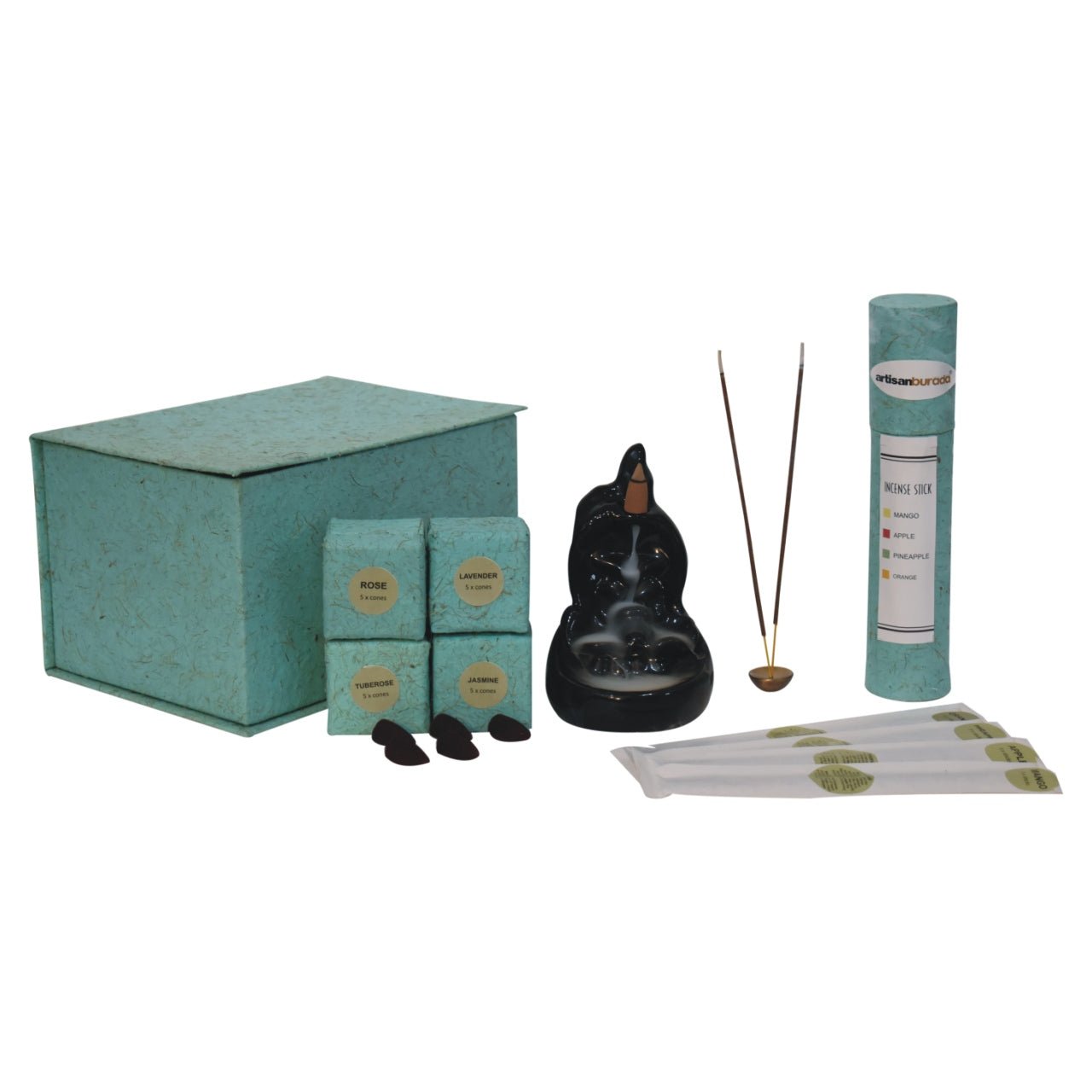 Temple Burner Fountain Set – Floral Edition – Thoughtful Gift from The Gift Shop UAE