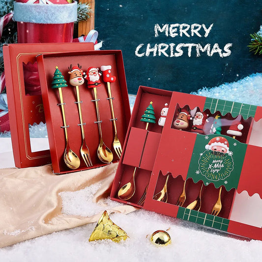 Christmas Cutlery Set: Festive Spoon and Fork - The Gift Shop