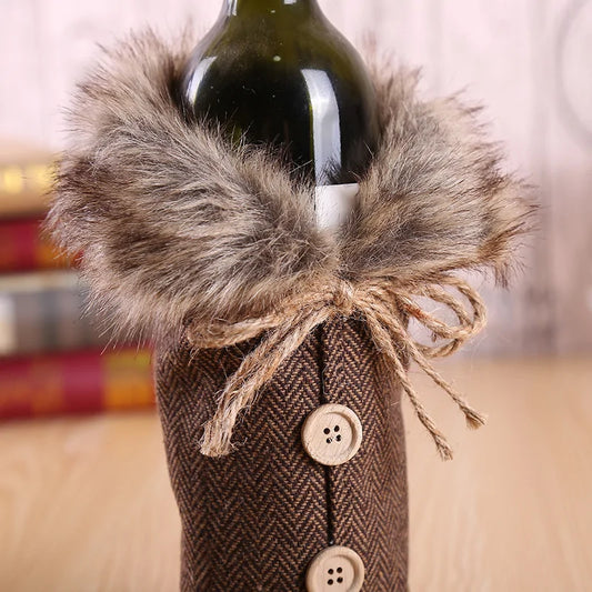 Christmas Wine Bottle Cover - The Gift Shop