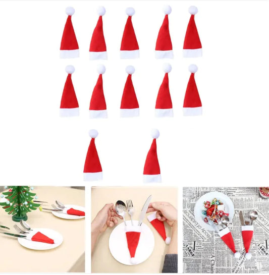 Festive Christmas Hat Utensil Holder Set - The Gift Shop