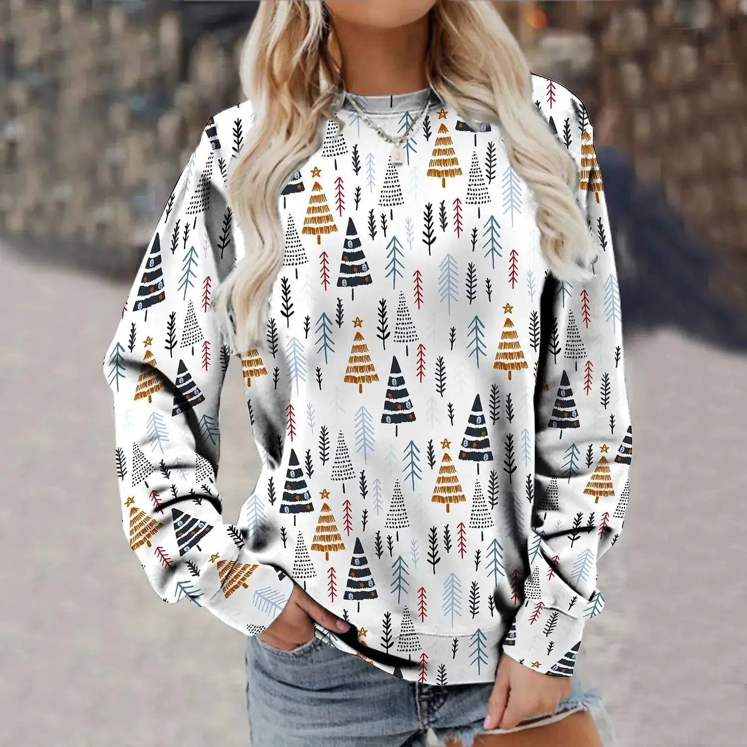 Cozy Pattern Christmas Sweater Pajama Set - Festive Holiday Sleepwear - The Gift Shop