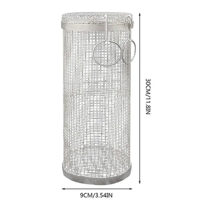 Rolling Grilling Basket Stainless Steel - The Gift Shop