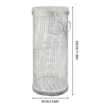 Rolling Grilling Basket Stainless Steel - The Gift Shop
