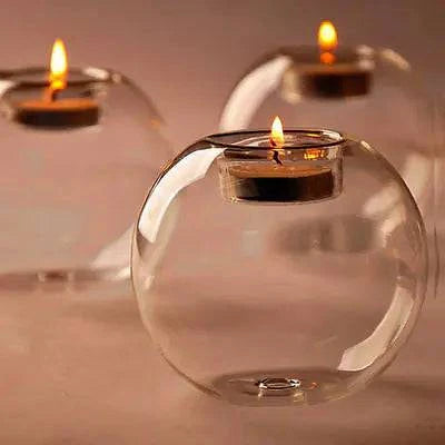 Elegant Europe-Style Round Hollow Candle Glass – Perfect for Weddings & Home Décor - The Gift Shop