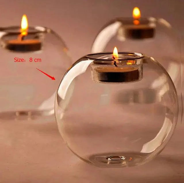 Elegant Europe-Style Round Hollow Candle Glass – Perfect for Weddings & Home Décor - The Gift Shop