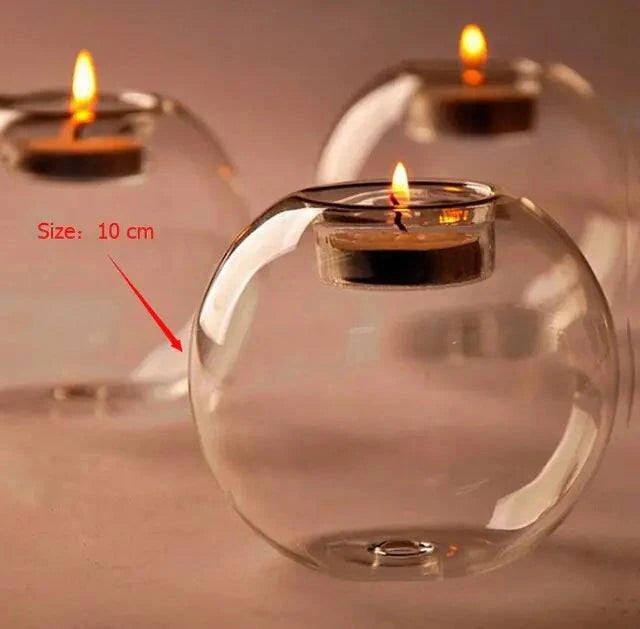 Elegant Europe-Style Round Hollow Candle Glass – Perfect for Weddings & Home Décor - The Gift Shop