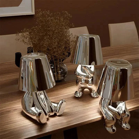Little Golden Man Table Lamp - Whimsical USB Rechargeable Light - The Gift Shop