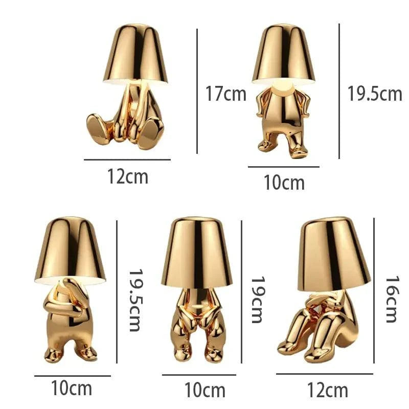 Little Golden Man Table Lamp - Whimsical USB Rechargeable Light - The Gift Shop