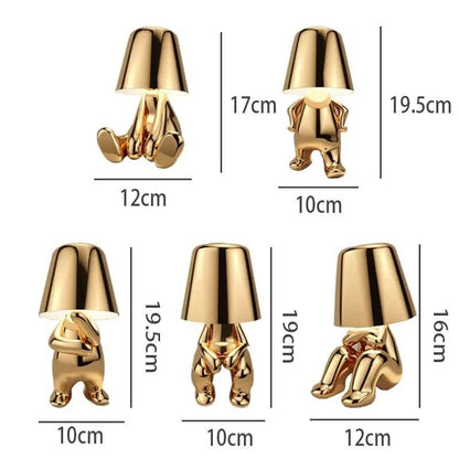 Little Golden Man Table Lamp - Whimsical USB Rechargeable Light - The Gift Shop
