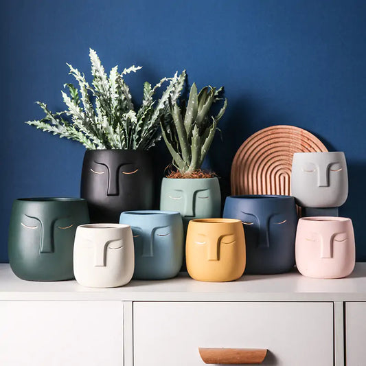Ceramic Face Vase - The Gift Shop